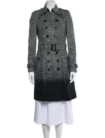 Pre-owned Burberry Striped Coat In Black