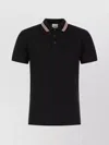 BURBERRY STRIPED COLLAR RIBBED SHORT SLEEVE POLO