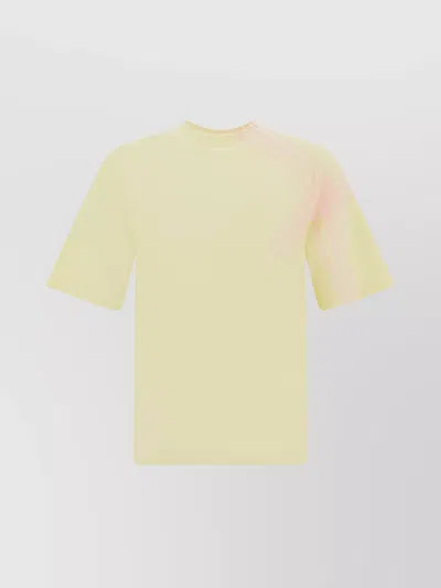 Burberry Striped Cotton Crew Neck T-shirt In Yellow