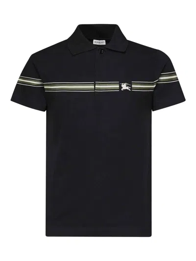 BURBERRY STRIPED COTTON POLO SHIRT
