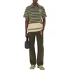 Burberry Striped Cotton Polo Shirt In Green