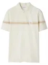 Burberry Striped Cotton Jersey T-shirt With Equestrian Knight Design In White