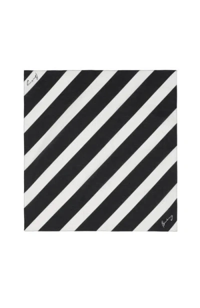 Burberry Striped Cotton Scarf In Monochrome