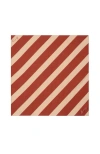Burberry Striped Cotton Scarf In Rust