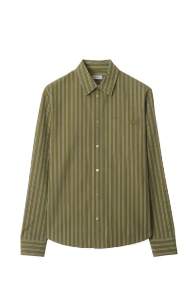 Burberry Striped Cotton Shirt In Wreath