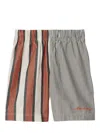 Burberry Striped Cotton Shorts In White