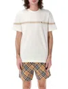 Burberry Men's Striped Cotton T-shirt In White