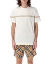 Burberry Men's Striped Cotton T-shirt In White