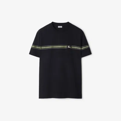 Burberry Striped Cotton T-shirt In Indigo