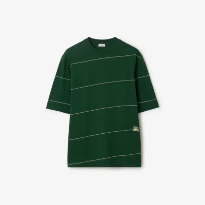 Burberry Striped Cotton T-shirt In Ivy