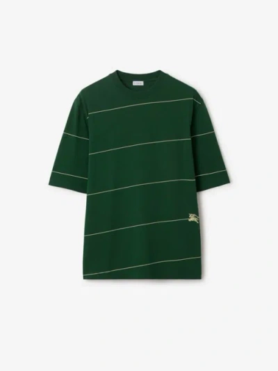 Burberry Striped Cotton T-shirt In Ivy