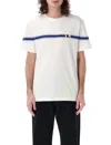 Burberry Men's Striped Cotton T-shirt In White