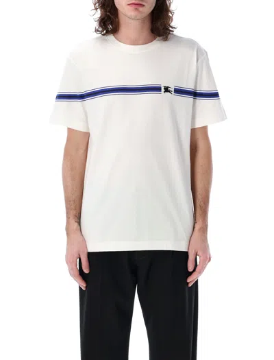Burberry Striped Cotton T-shirt In White