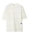 Burberry Striped T-shirt With Ekd Embroidery In White