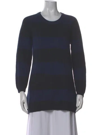 Pre-owned Burberry Striped Crew Neck Sweater In Gray