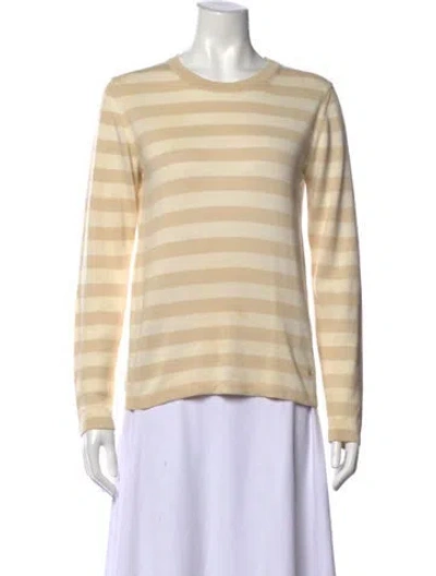 Pre-owned Burberry Striped Crew Neck Sweater In Neutral