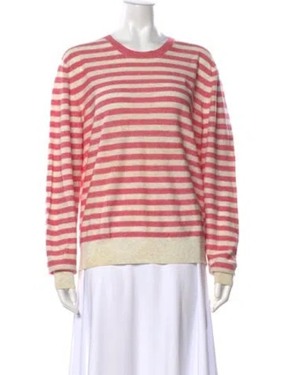 Pre-owned Burberry Striped Crew Neck Sweater In Pink