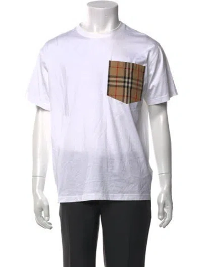 Pre-owned Burberry Striped Crew Neck T-shirt In Neutral