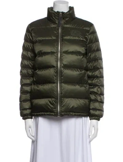 Pre-owned Burberry Striped Down Jacket In Green