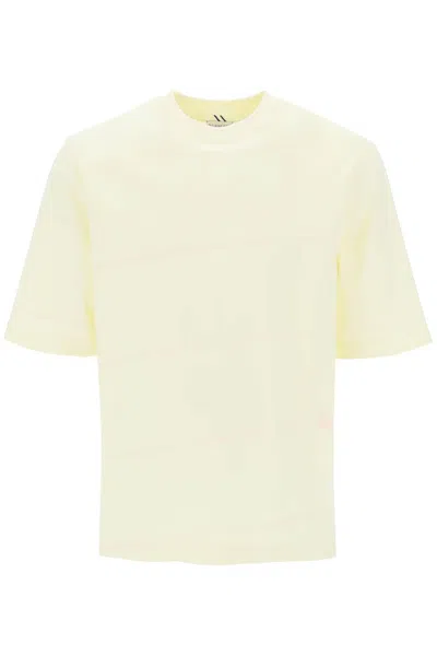 Burberry Striped Ekd T Shirt In Yellow,pink