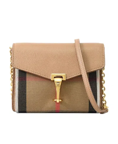 Burberry Striped Flip Shoulder Bag In Nude