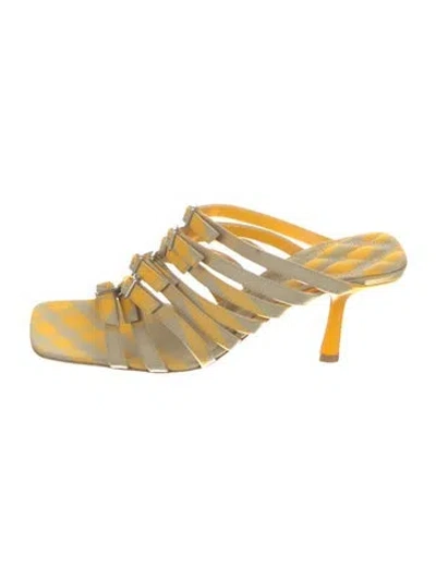 Pre-owned Burberry Striped Gladiator Sandals In Neutral