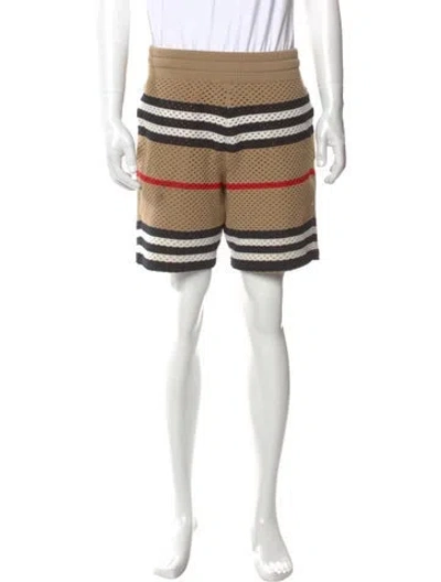 Pre-owned Burberry Striped Jogger Shorts In Neutral