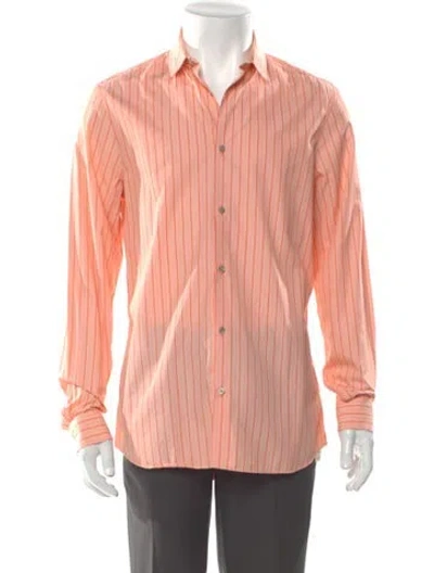 Pre-owned Burberry Striped Long Sleeve Shirt In Orange
