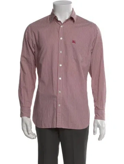 Pre-owned Burberry Striped Long Sleeve Shirt In Pink