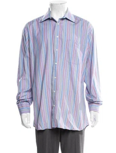 Pre-owned Burberry Striped Long Sleeve Shirt In Purple