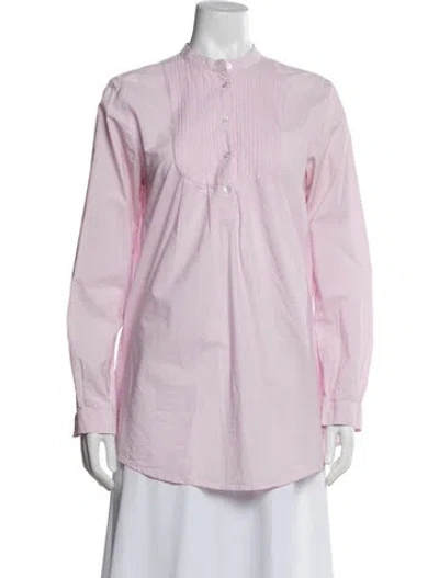 Pre-owned Burberry Striped Long Sleeve Tunic In Pink