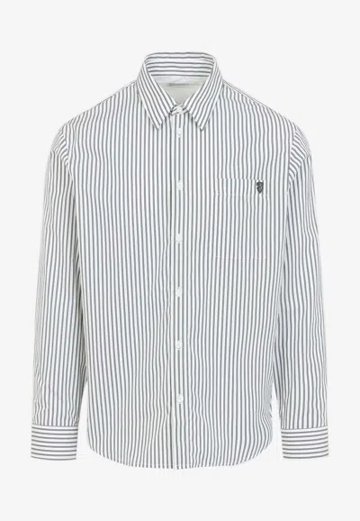 Burberry Striped Long-sleeved Shirt In Multicolor