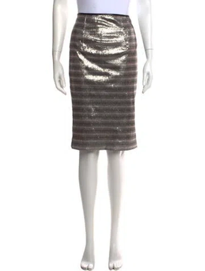 Pre-owned Burberry Striped Midi Length Skirt W/ Tags