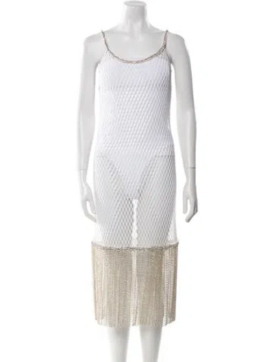 Pre-owned Burberry Striped Mini Dress In White
