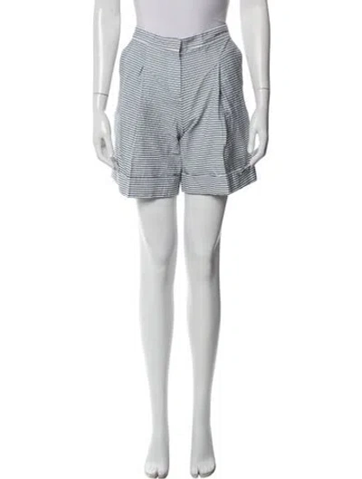 Pre-owned Burberry Striped Mini Shorts In Blue