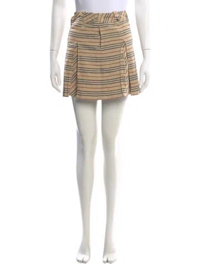 Pre-owned Burberry Striped Mini Skirt In Neutral