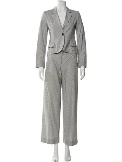Pre-owned Burberry Striped Pantsuit In Gray