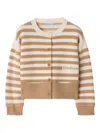 Burberry Striped-pattern Wool Cardigan In Brown