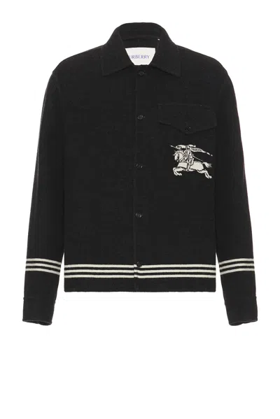 Burberry Ekd Wool Overshirt In Brisk
