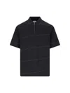 Burberry Striped Logo Embroidered Polo Shirt In Black