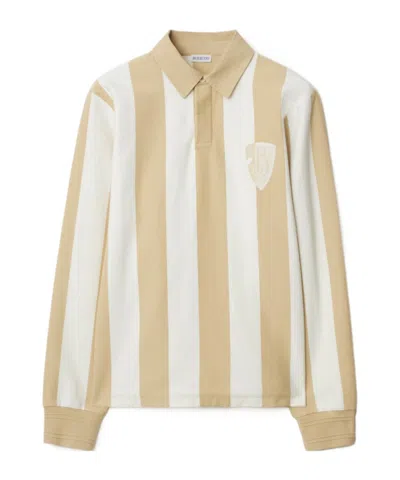 Burberry Striped Polo Shirt In White
