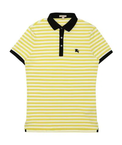 Burberry Striped Polo Shirt In Yellow