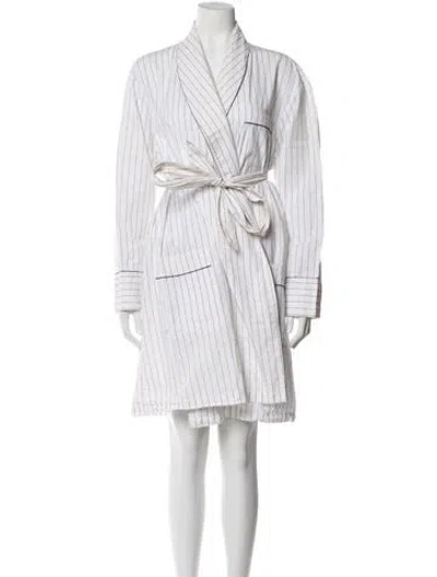 Pre-owned Burberry Striped Robe In White