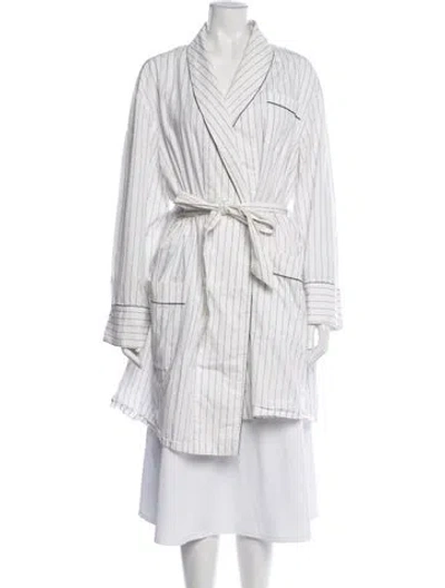 Pre-owned Burberry Striped Robe In White