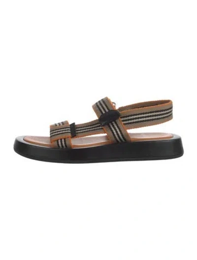 Pre-owned Burberry Striped Sandals In Neutrals