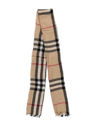 Pre-owned Burberry Striped Scarf In Neutral