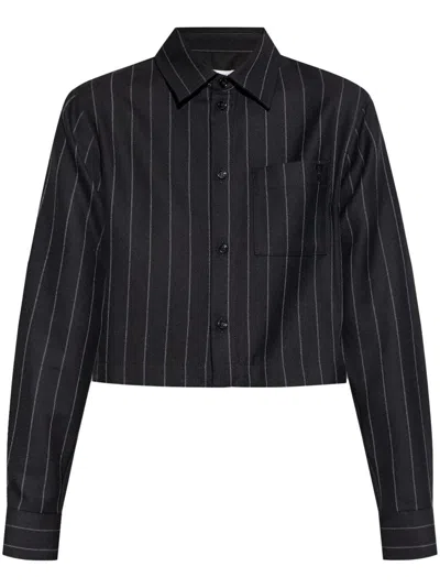 Burberry Striped Shirt In Black