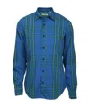 Burberry Striped Shirt In Blue