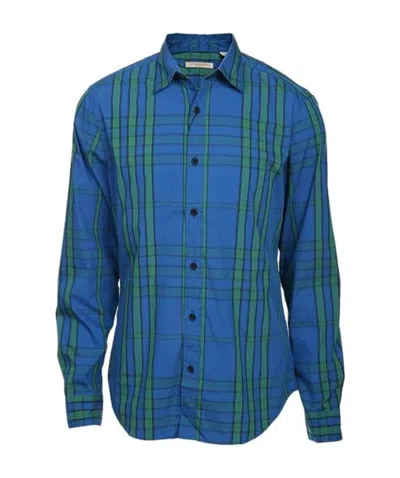 Burberry Striped Shirt In Blue