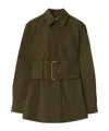 Burberry Regular Fit Striped Cotton Shirt In Green